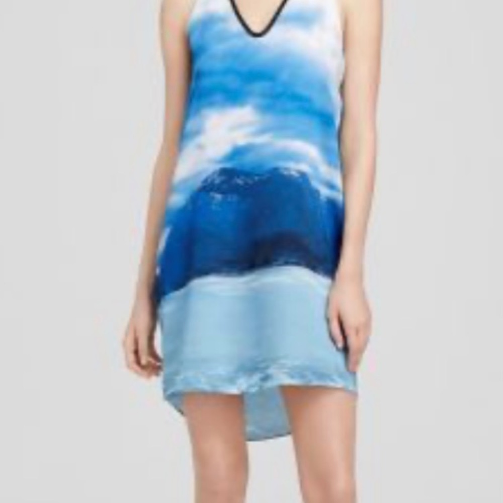 DKNYC Landscape Sheath Dress ultramarine sz 10 New